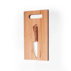 Kit churrasco em eucalipto tábua + faca