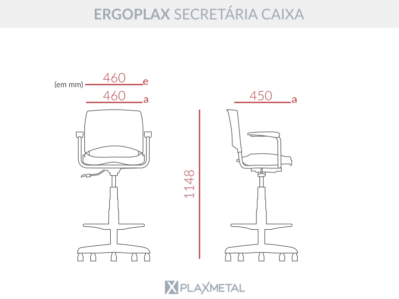 Cadeira Ergoplax Plaxmetal
