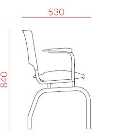Longarina Ergoplax 2 Lugares com Braço