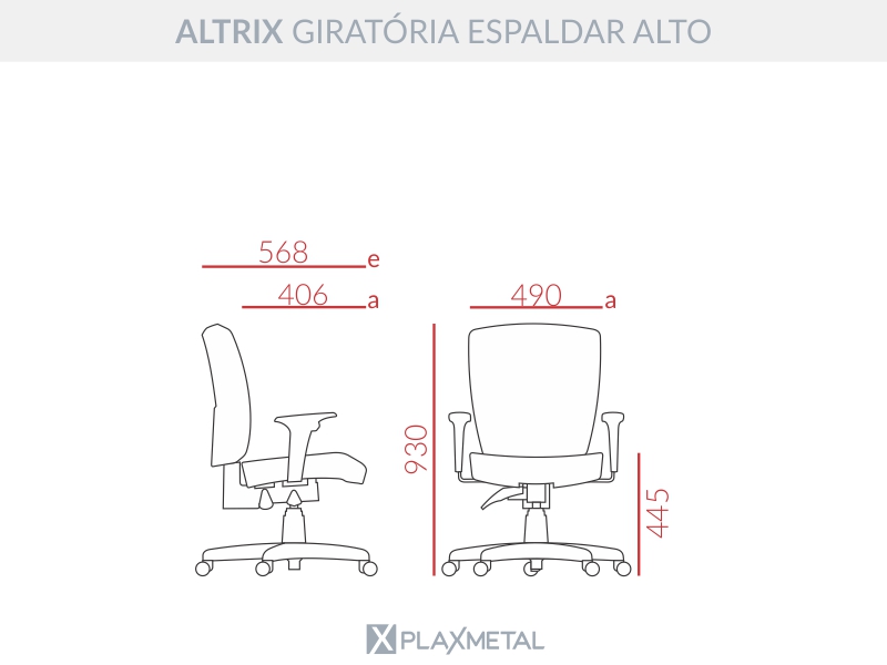 Altrix Giratória Espaldar Alto
