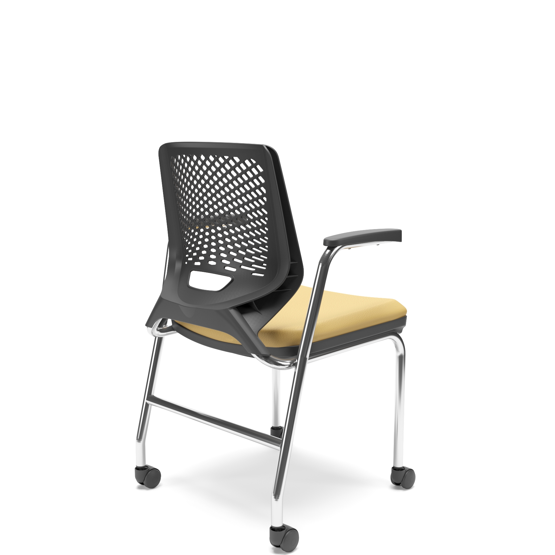 Cadeira Beezi Quatro pés com Rodizio 