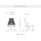 Bix Presidente Tela Preta / Rodízios PU 55mm / Bases/Estruturas Alumínio / Mecanismos Autocompensador / Apoios de braço Regulável 