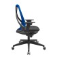 Bix Presidente Tela Azul / Rodízios PU 55mm / Bases/Estruturas Piramidal / Mecanismos Autocompensador / Apoios de braço Regulável