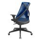Bix Presidente Tela Azul / Rodízios PU 55mm / Bases/Estruturas Piramidal / Mecanismos Autocompensador / Apoios de braço Regulável