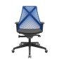 Bix Presidente Tela Azul / Rodízios PU 55mm / Bases/Estruturas Piramidal / Mecanismos Autocompensador / Apoios de braço Regulável