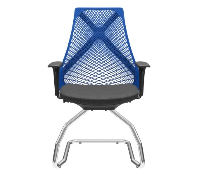 Bix Aproximação Tela Azul / Bases Cromada / Apoios de braço Regulável