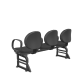 Cadeira Operativa Longarina Executiva 3 lugares PLAXMETAL