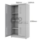 Armário de Aço - RAA408SF - 2 portas com fechadura - 1330 x 760 x 330mm - Com 02 prateleiras móveis e 01 fixa