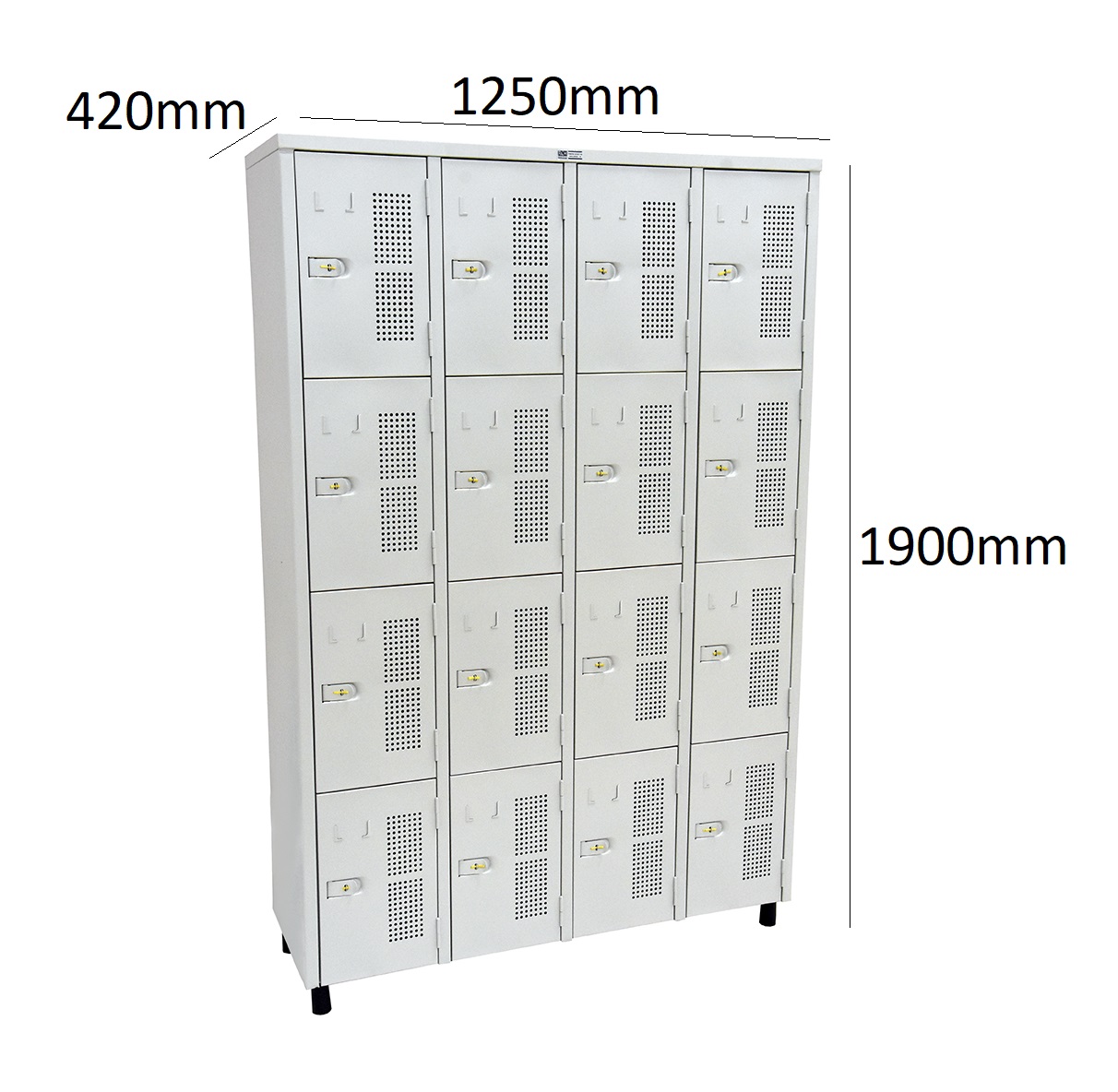 Roupeiro Para Vestiário RGRSP-16 Sobreposto com 16 Portas - com PITÃO - RCH