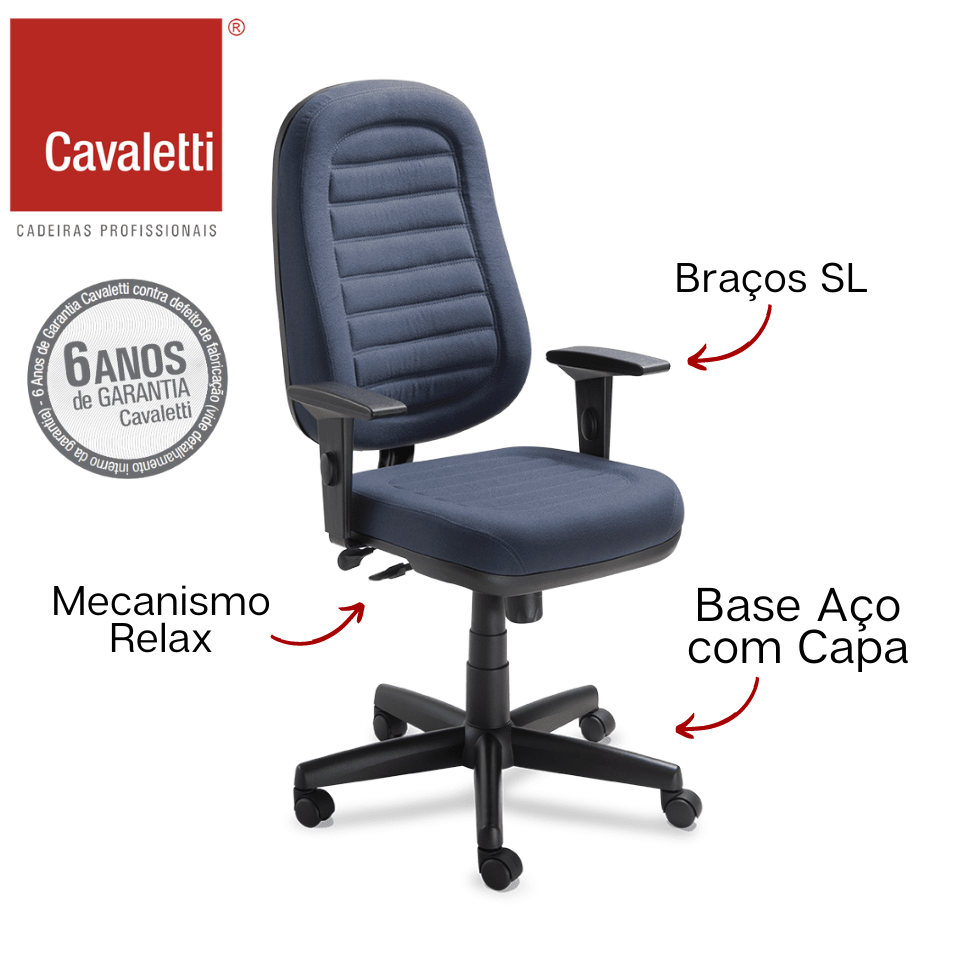 cavaletti startplus - Presidente Giratória / Relax / Braço SL / Base Aço com Capa