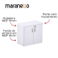 Armário Baixo - 2 Portas - MDP 25mm - Fundo 15mm - 805mm x 420mm x 735mm M25 MARANELLO
