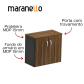 Armário Baixo - 2 Portas - MDP 25mm - Fundo 15mm - 805mm x 420mm x 735mm M25 MARANELLO