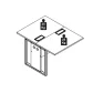 PLATAFORMA DUPLA ACOPLAR PÉ QUADRO 1200 X 1200 CINZA ALU