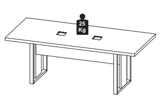 MESA DE REUNIÃO RETANGULAR PÉ QUADRO 2000 X 900 CINZA