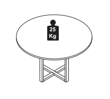 MESA DE REUNIÃO CIRCULAR PÉ QUADRO D1200 CINZA