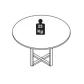 MESA DE REUNIÃO CIRCULAR PÉ QUADRO D1200 CINZA 