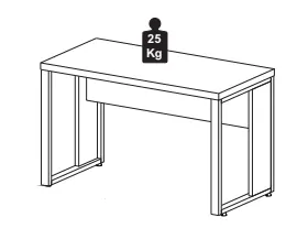 MESA RETANGULAR PÉ QUADRO 1700 X 700 MLG PRETO