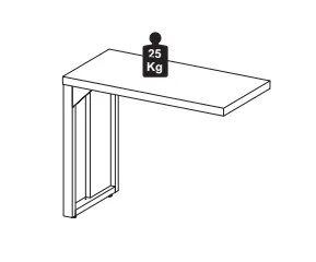 MESA AUXILIAR PÉ QUADRO 900 X 450 MLG PRETO
