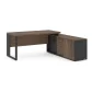 MESA DIRETOR DINÂMICA COM ARMÁRIO LATERAL PÉ QUADRO 1800 X 1600 MLG PRETO