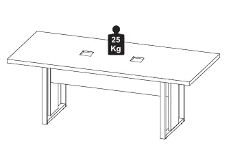 MESA REUNIÃO RETANGULAR PÉ QUADRO 2000 X 900 CINZA