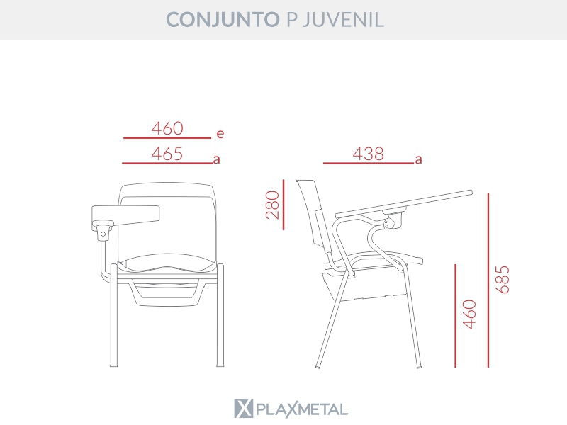 Prancheta Escamoteável Ergoplax Conjunto P Juvenil