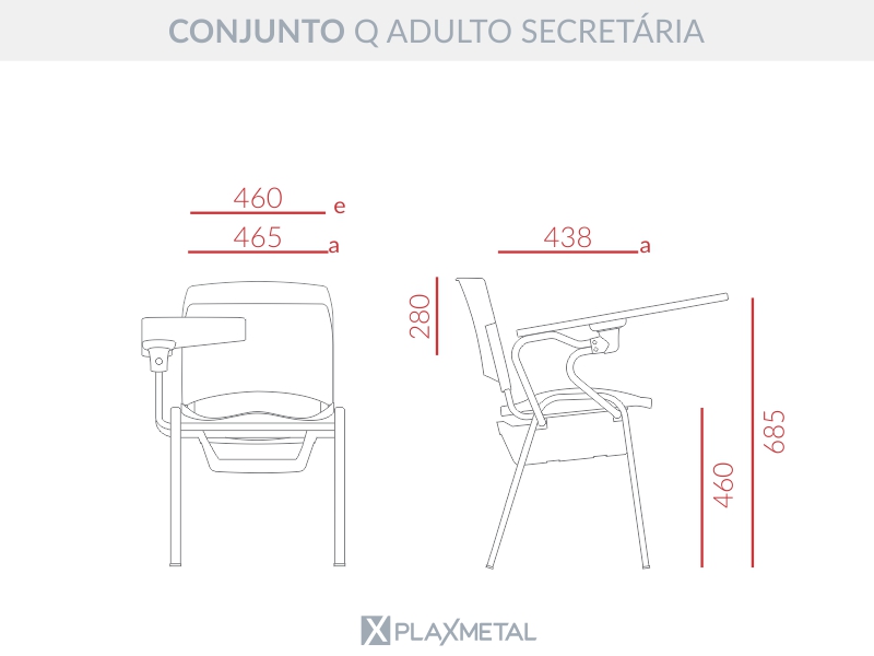Prancheta Escamoteável Ergoplax Conjunto Q Adulto