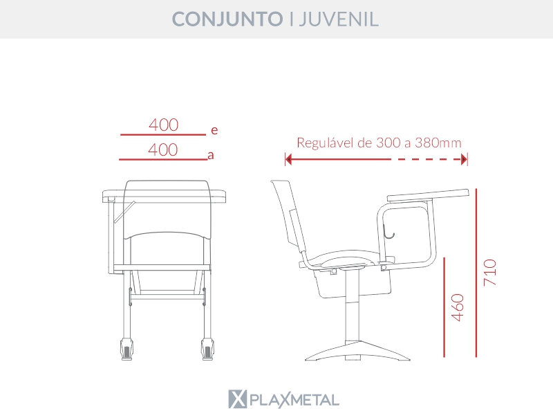 Prancheta Frontal Ergoplax Conjunto H Adulto