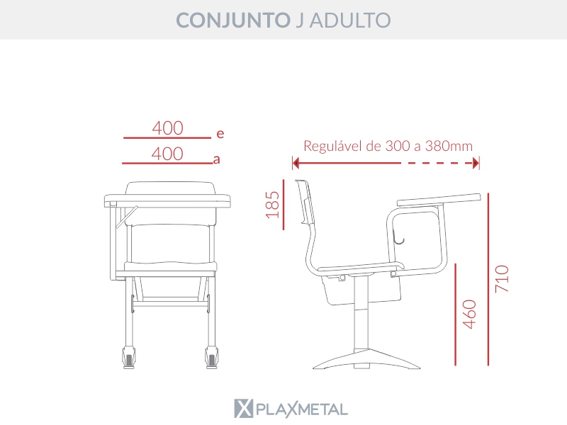 Prancheta Frontal Regulável Conjunto J Adulto