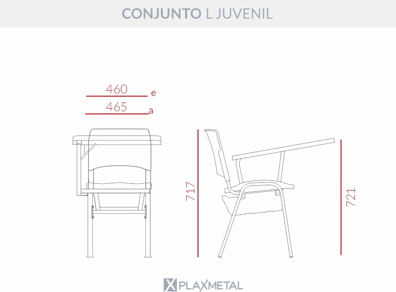 Prancheta Lateral Ergoplax Conjunto L Juvenil