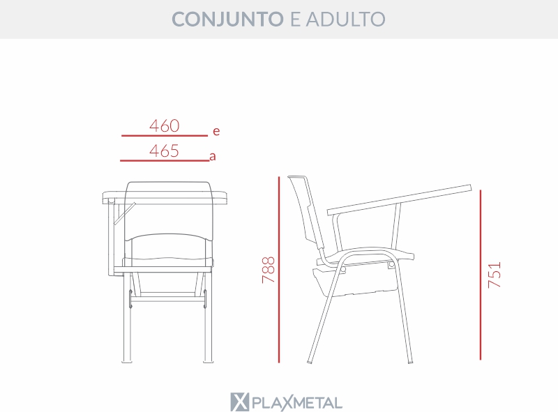 Prancheta Lateral Ergoplax Conjunto E Adulto