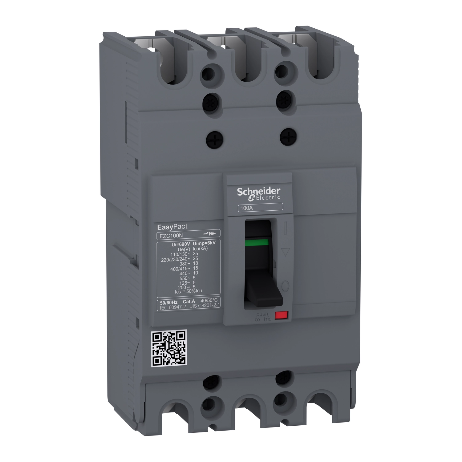Disjuntor Tripolar Caixa Moldada Fixo 60A EZC100N3060 Schneider Eletric
