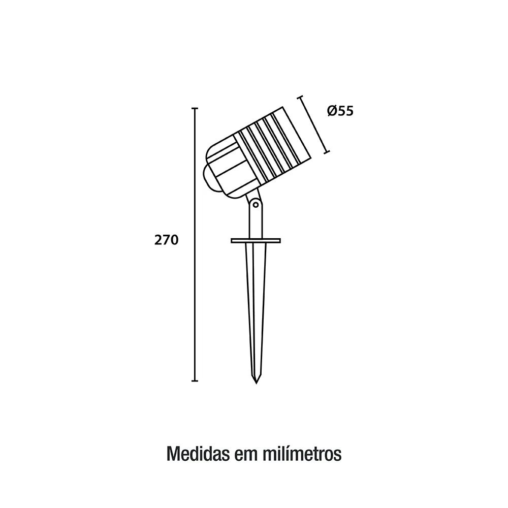 Espeto Jardim Clean Led 6W Luz Verde Blumenau 