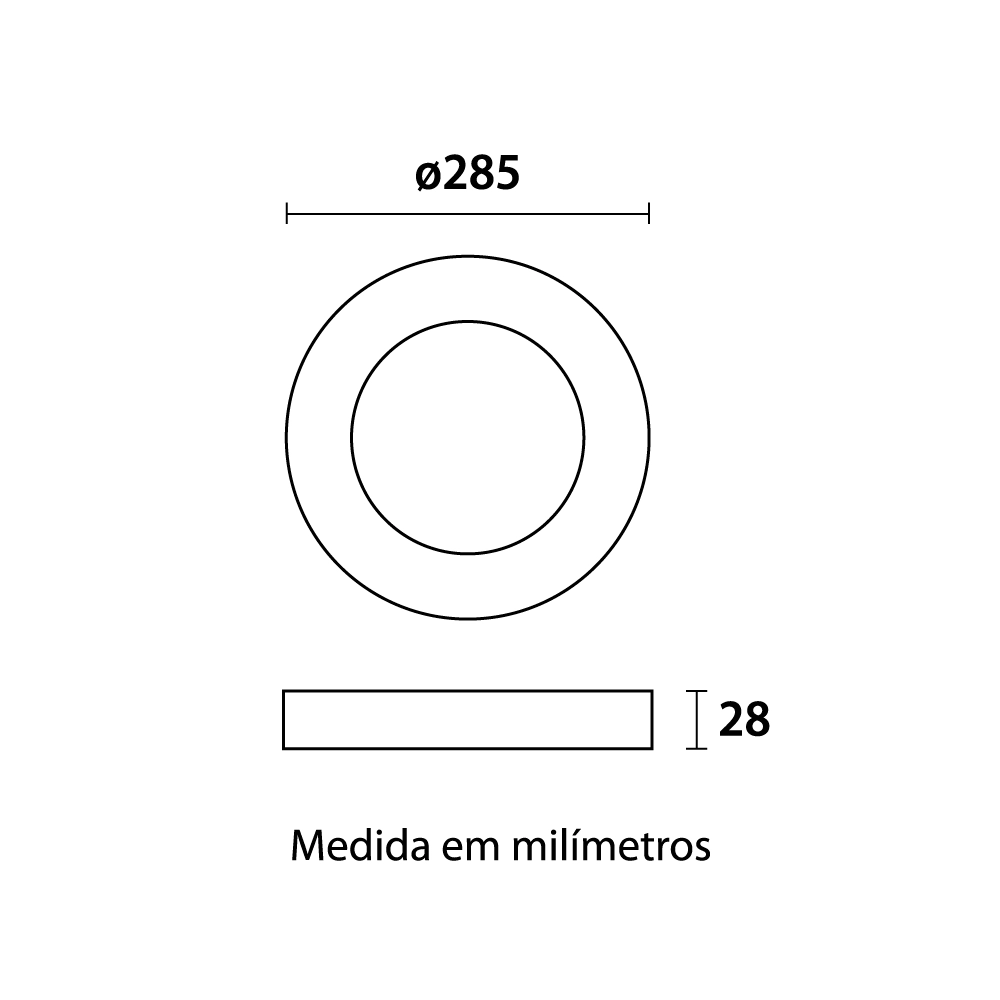 Painel de Led Sobrepor Redondo 24W 4100K Blumenau