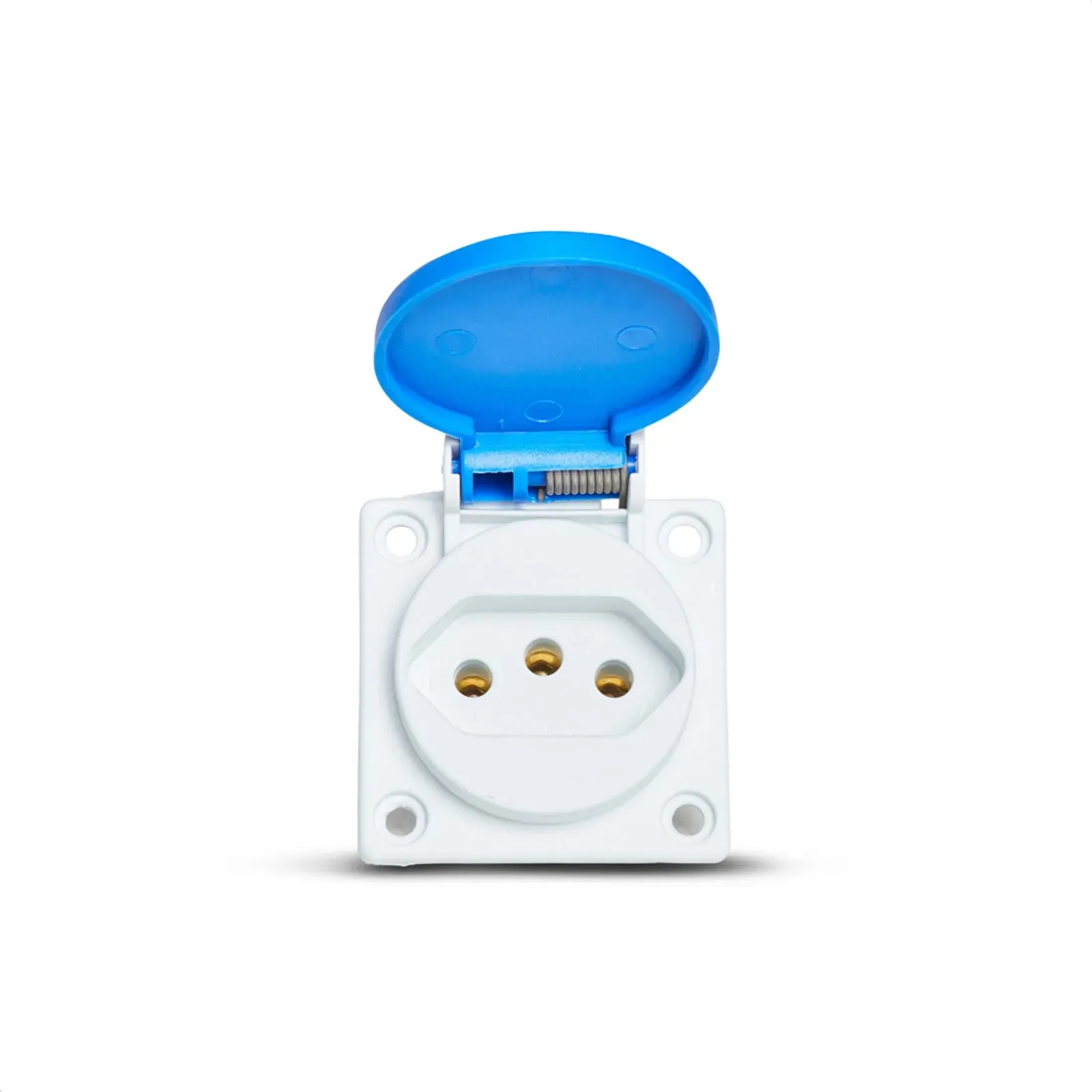 Tomada Embutir Quasar 2P+T 20A S8641 Azul IP44 Steck