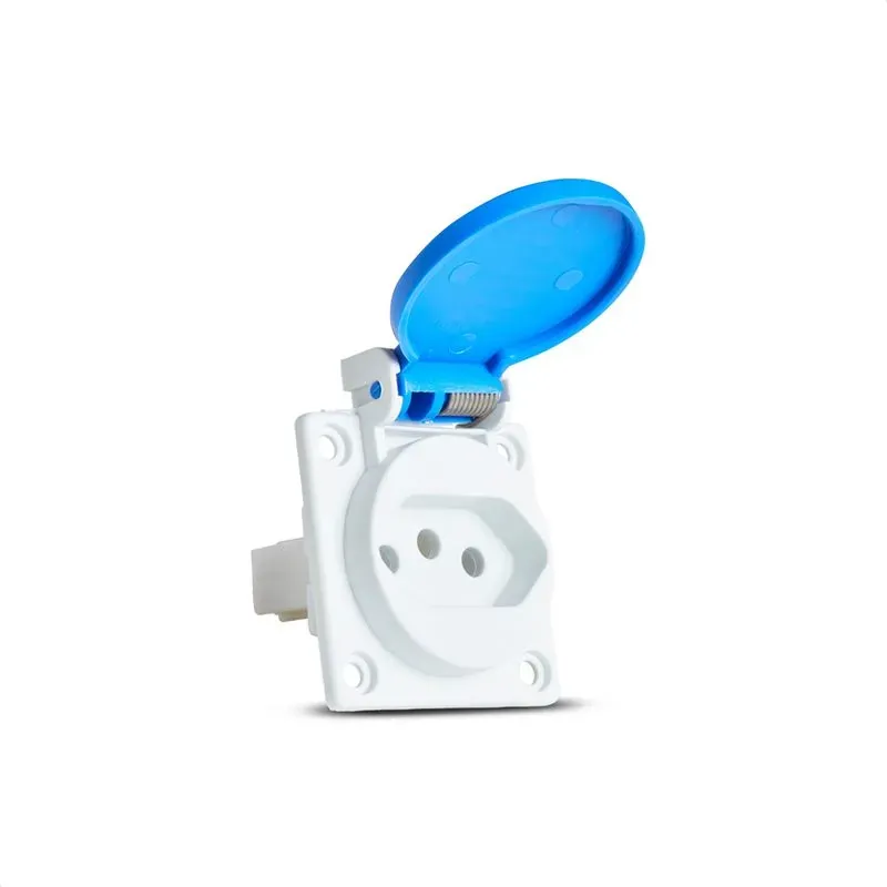 Tomada Embutir Quasar 2P+T 20A S8641 Azul IP44 Steck