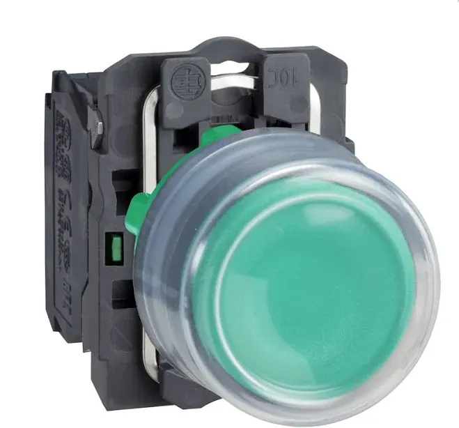 Botão Pulsador Verde 22mm com Capa Silicone XB5AP31 Schneider