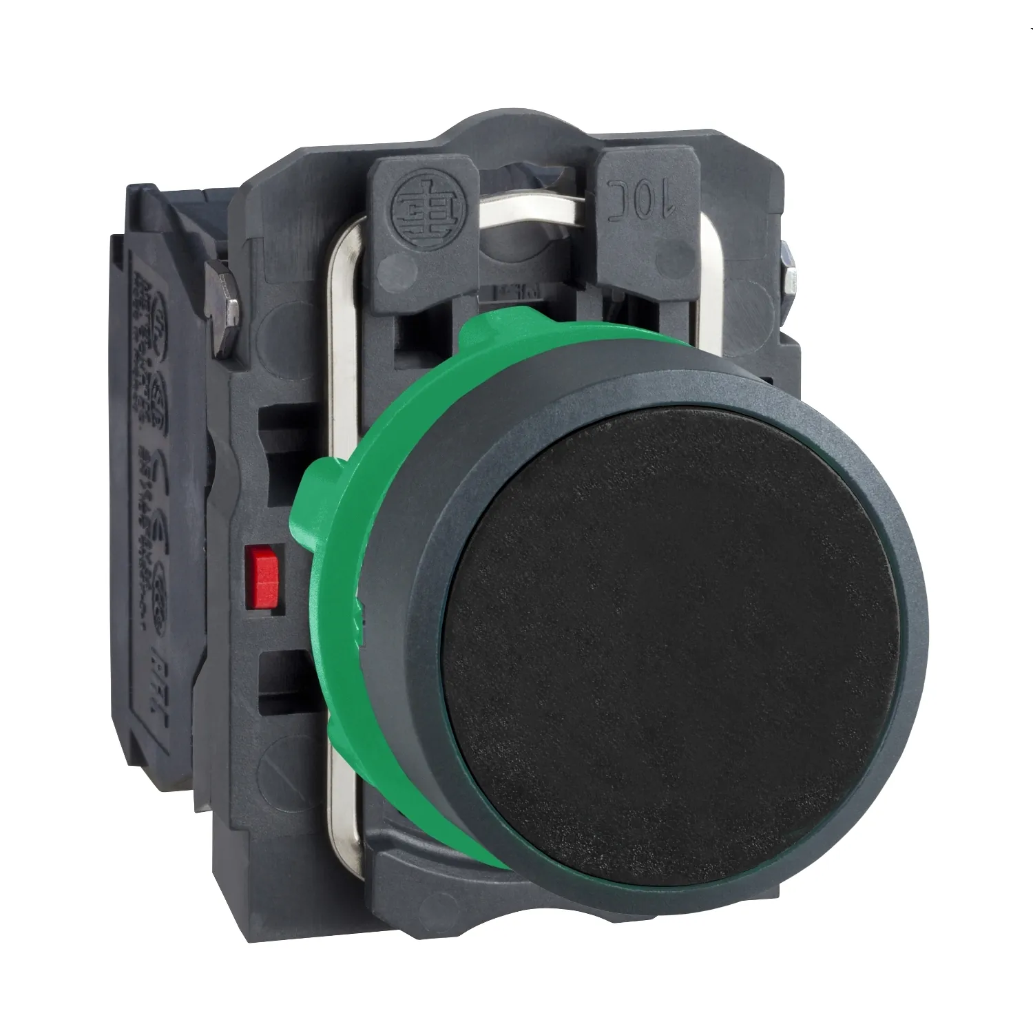 Botão de Impulso Preto 1NA+1NF 22MM XB5AA25 Schneider 