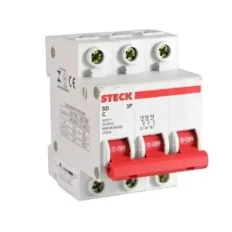 Disjuntor Trifásico 10A SDD63C10 Steck 