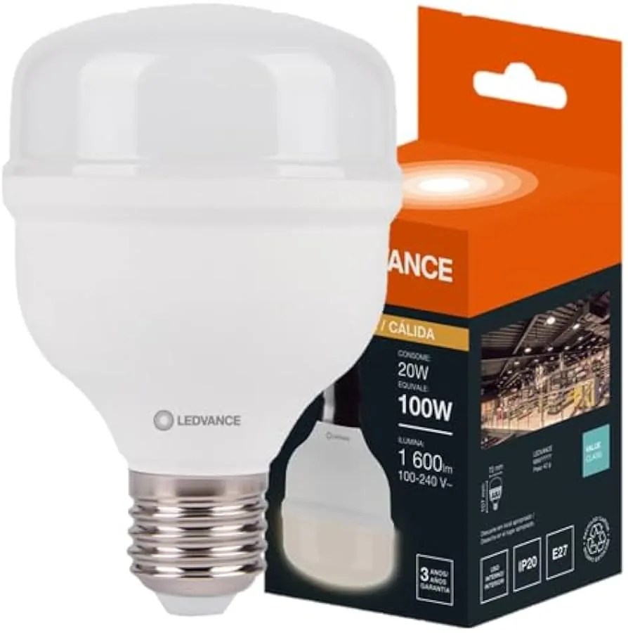 Lâmpada LED Alta Potencia 20W 3000K Ledvance 