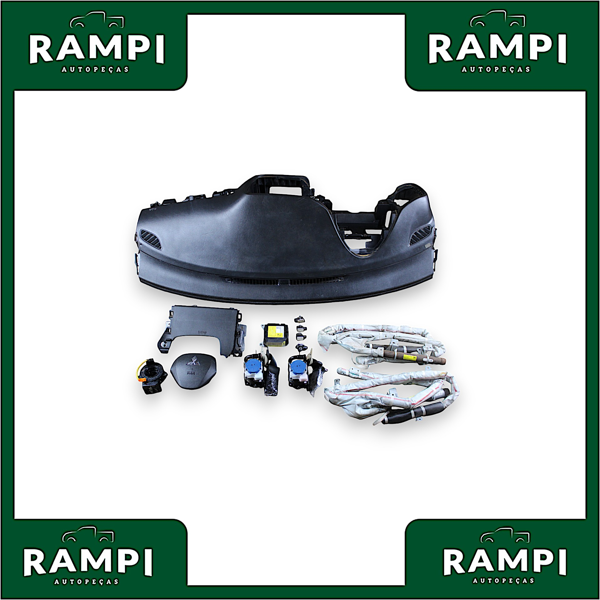 Kit Airbag Mitsubishi Outlander 2016 Com Cortinas 8635a282 (Capa do painel com detalhes)