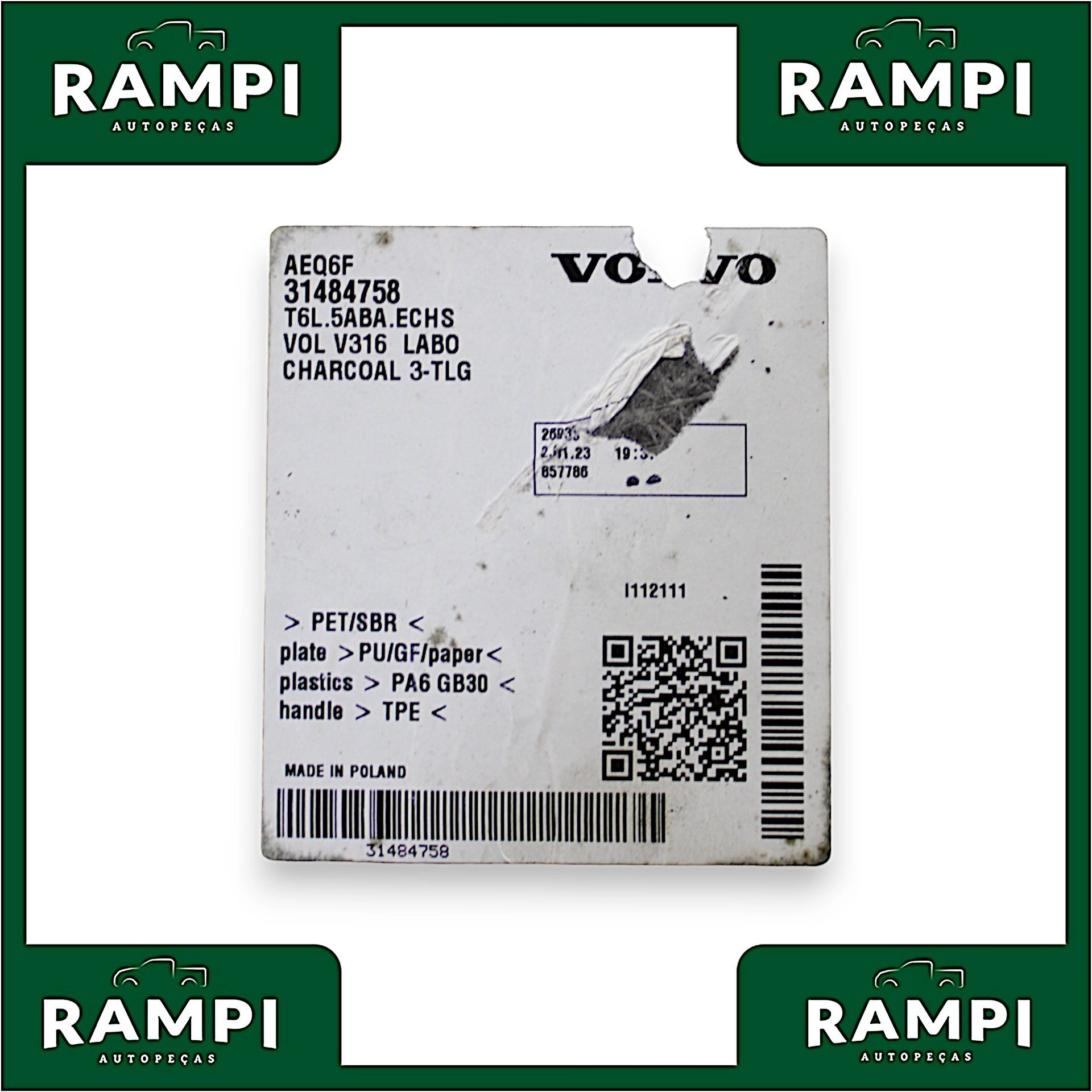 Tampão Assoalho Porta Mala Volvo XC40 2023 31484758