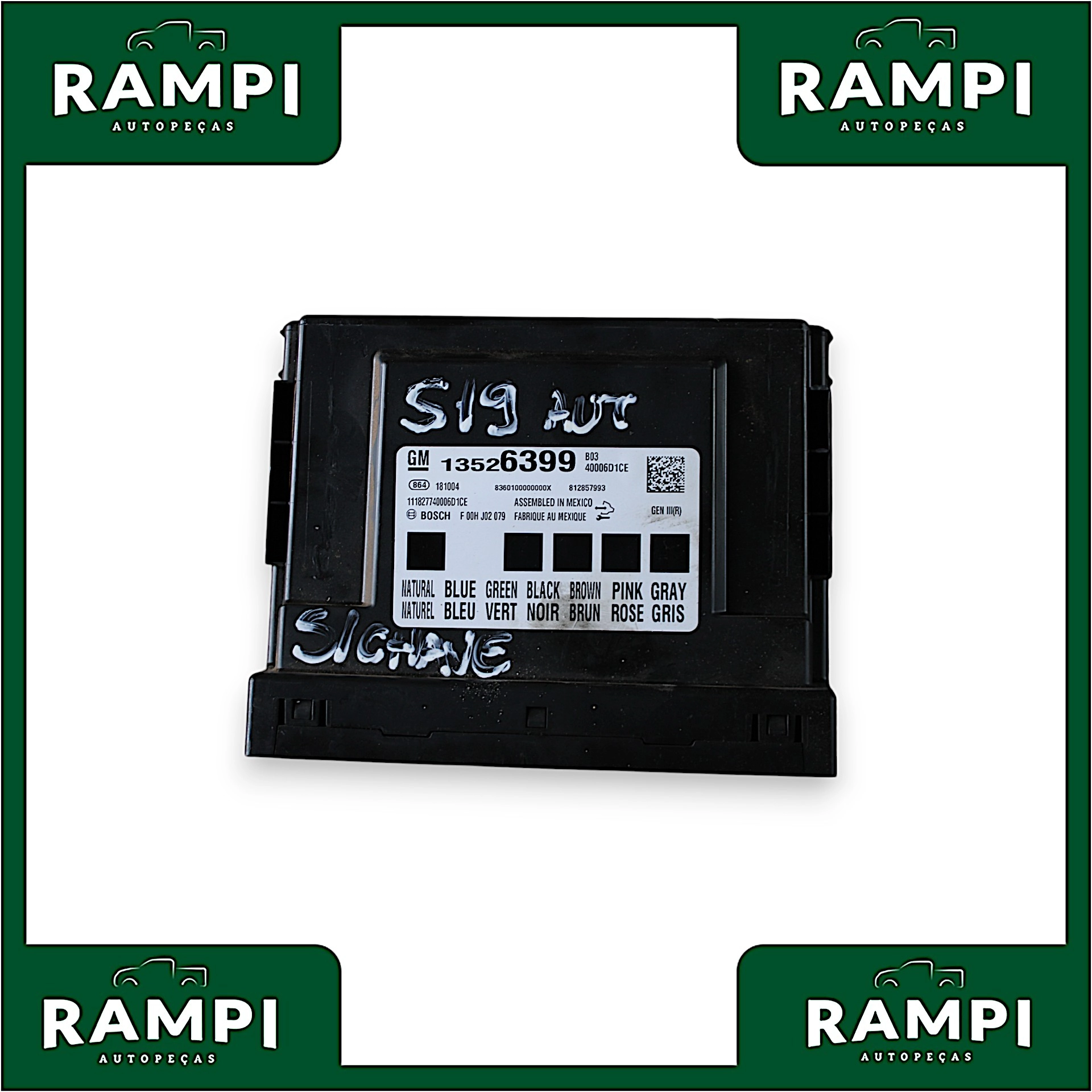 Kit Injeção GM S10 2019 Aut. 13526399 13503204 55500369