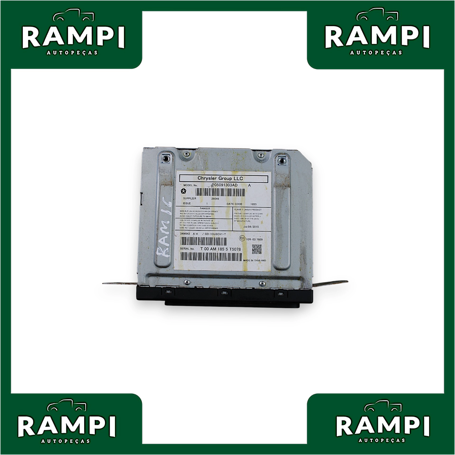 Rádio Console Central Dodge RAM 2016 6.7 P05091303AD