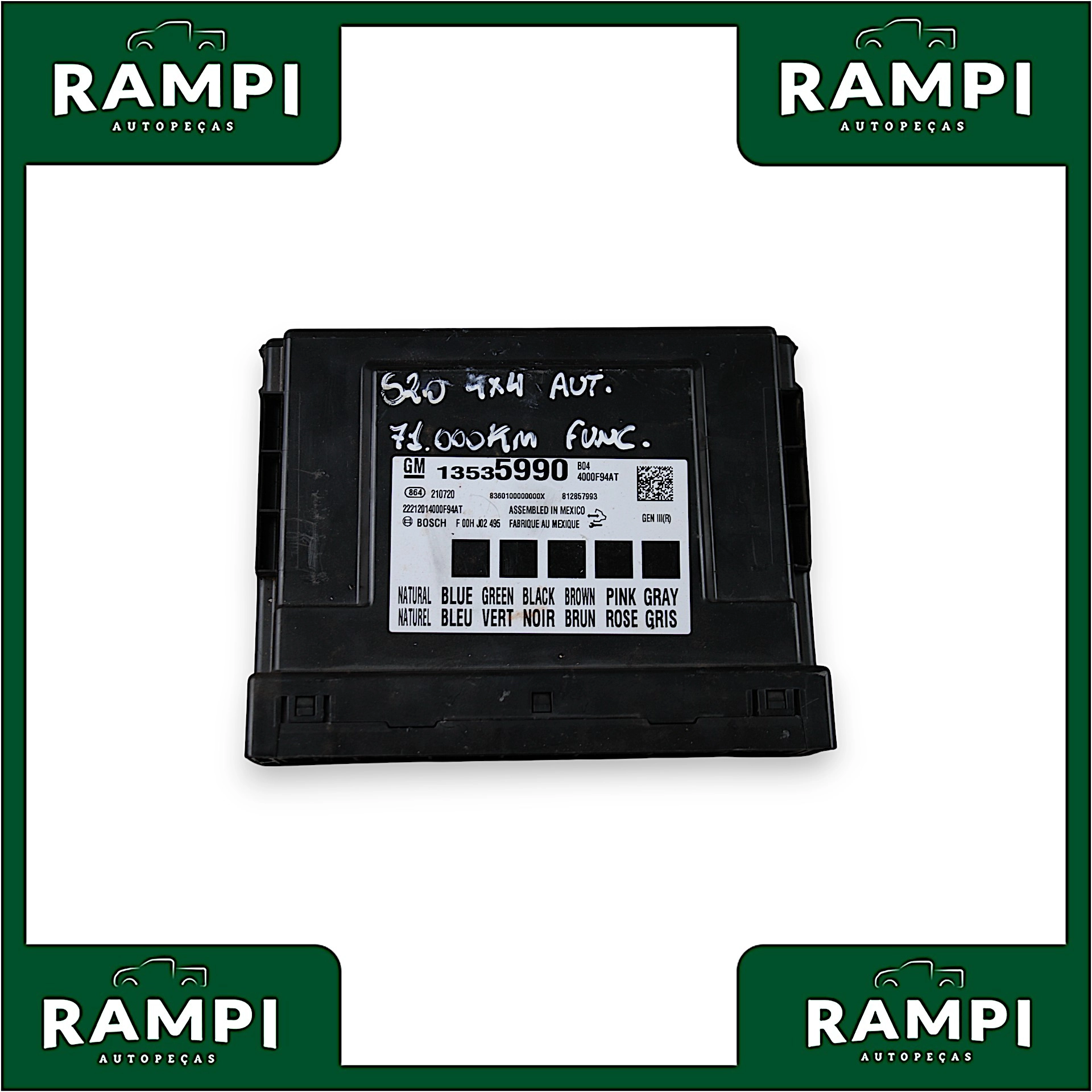 Kit Injeção (Com Chave) GM S10 2020 4x4 13535990