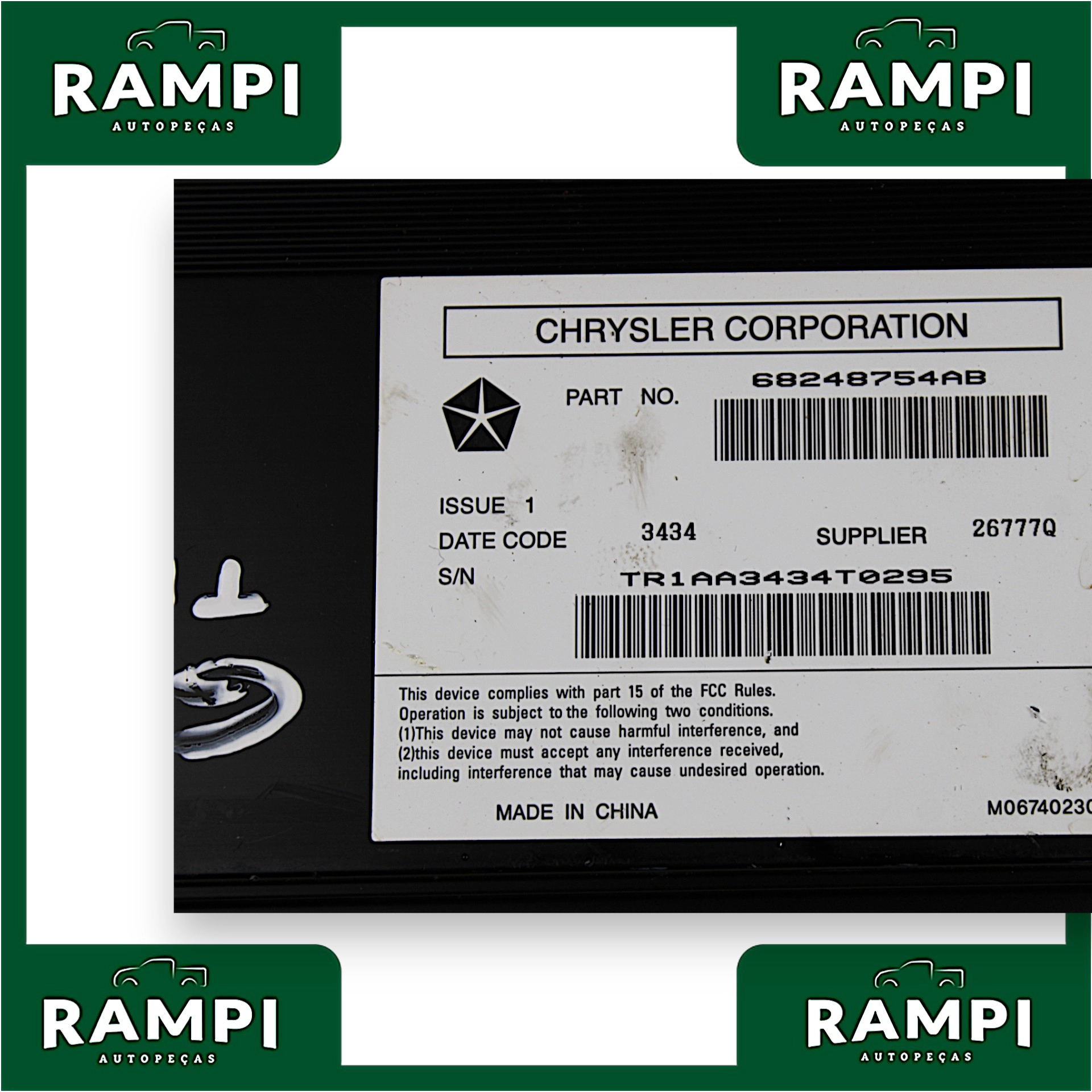 Módulo Amplificador Jeep Grand Cherokee 2014 3.0 68248754AB