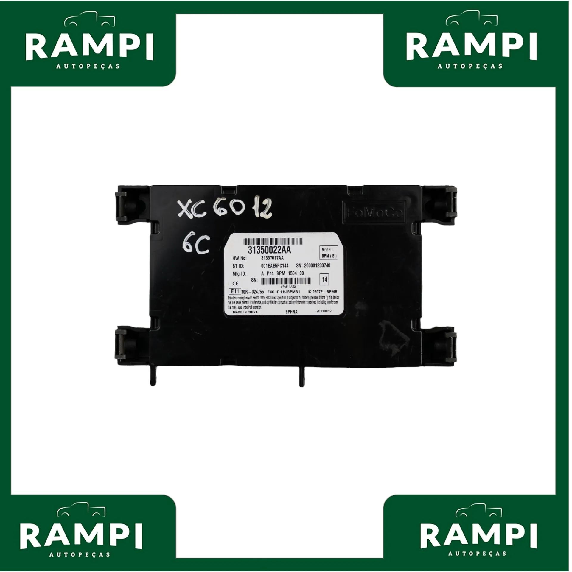 Módulo Central de Conforto XC60 2012 6c 31350022aa