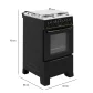 Fogão 4 Bocas Manual Preto Ares com Forno 50 Litros | Realce