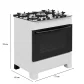 Fogão 5 Bocas Branco Smart Glass | Realce
