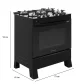 Fogão 5 Bocas Premium Glass Preto | Realce