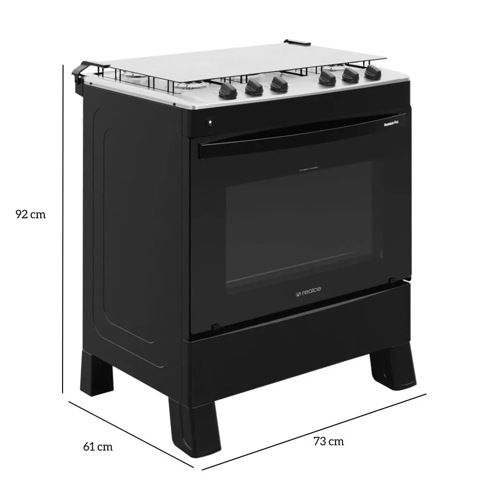 Fogão Realce Premium Plus 5 Bocas Preto
